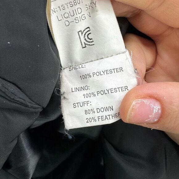 Fuga eff. By Liquid Black Down filled Fur Collared Puffer Coat Size S - Picture 7 of 14